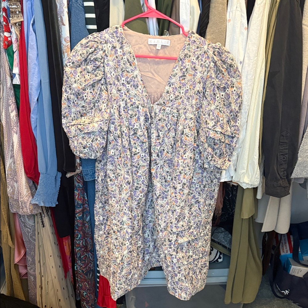 Karlie Multicolor Floral Puff Sleeve Blouse